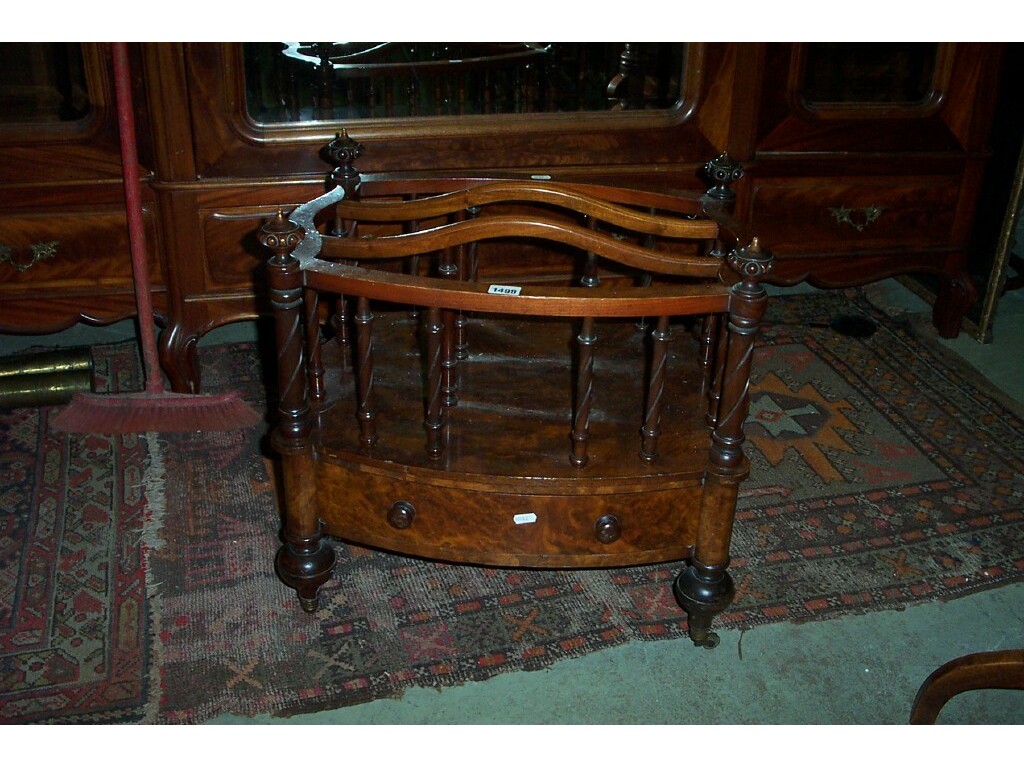 Appraisal: A Victorian walnut and figured walnut -divisional Canterbury enclosing a