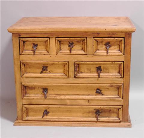 Appraisal: JACOBEAN STYLE PINE OAK CHEST OF DRAWERS the rectangular top