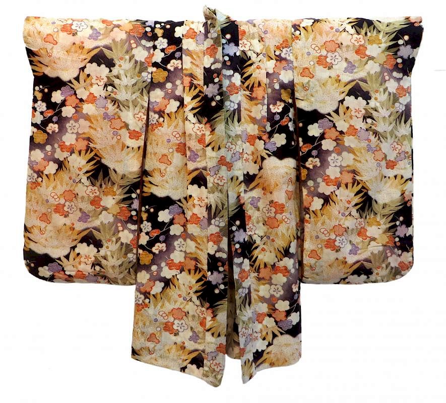 Appraisal: Short Kimono With Long Lobed Sleeves Short Kimono With Long