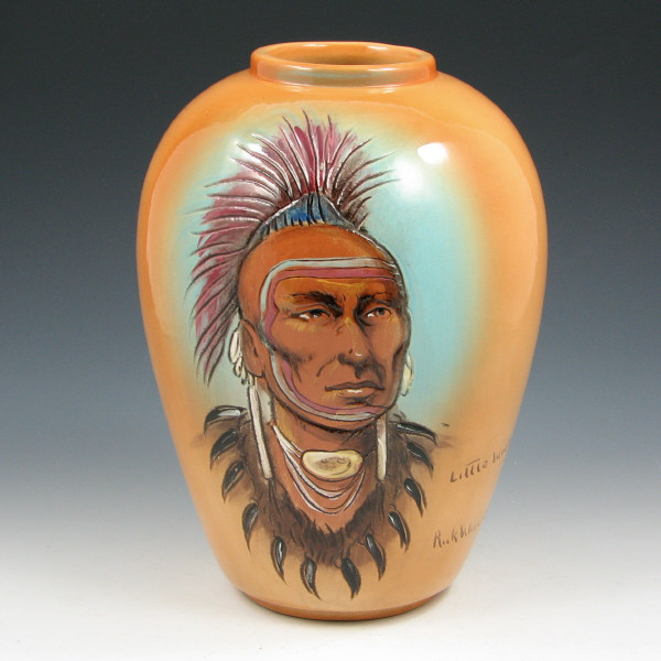 Appraisal: Wisecarver Little Wolf Native American Vase - Mint Rick Wisecarver