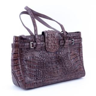 Appraisal: Nina Raye Brown Crocodile Satchel Suede interior with numerous pockets