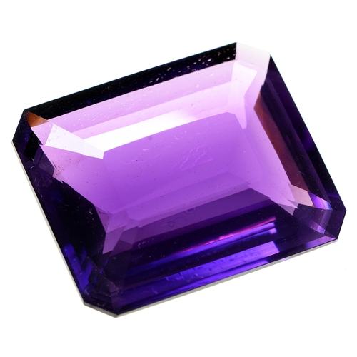 Appraisal: An unmounted step cut amethyst x mm ct A Private