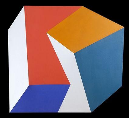 Appraisal: CHARLES HINMAN B UNTITLED Acrylic on shaped canvas x x