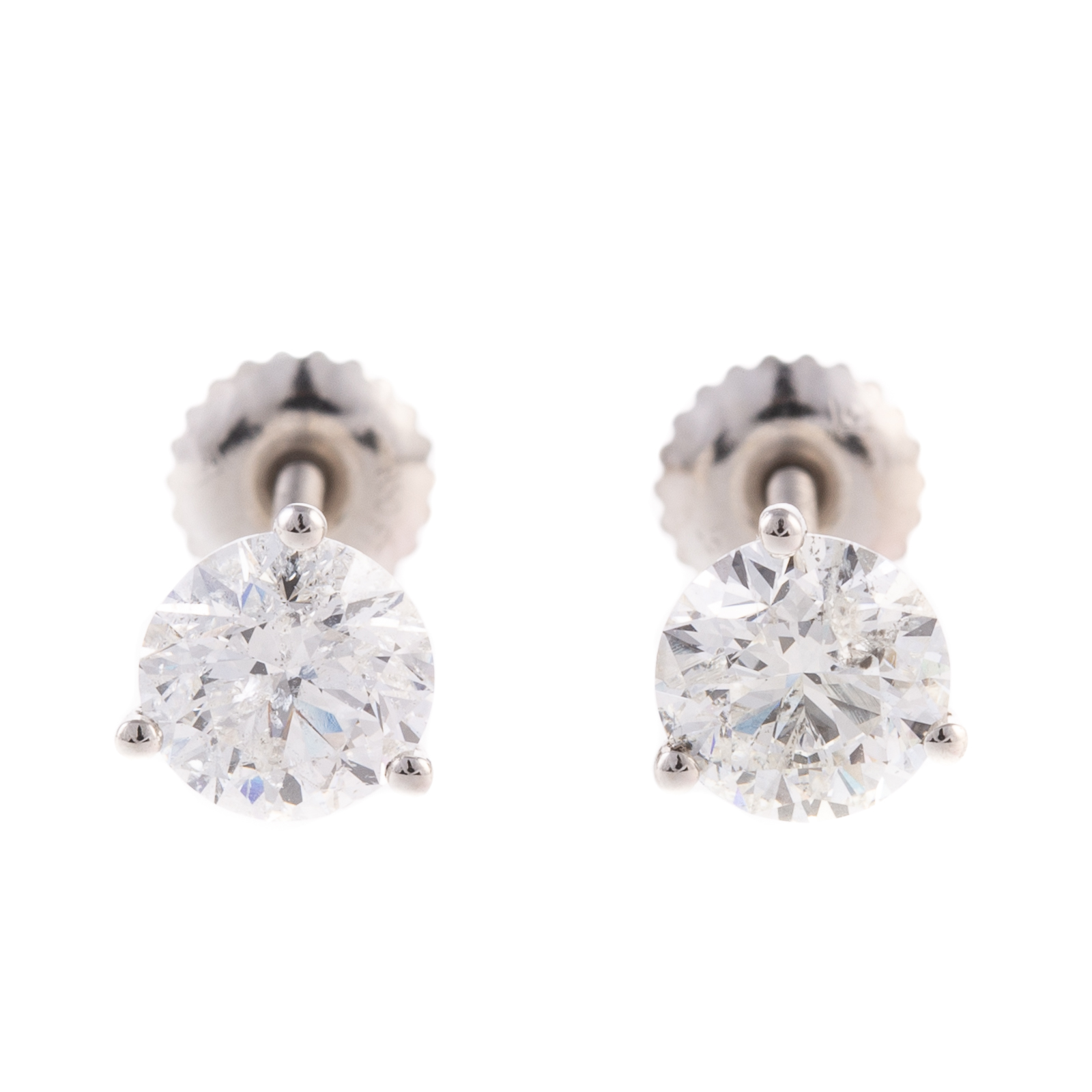 Appraisal: A PAIR OF CTW DIAMOND STUDS IN PLATINUM Platinum studs