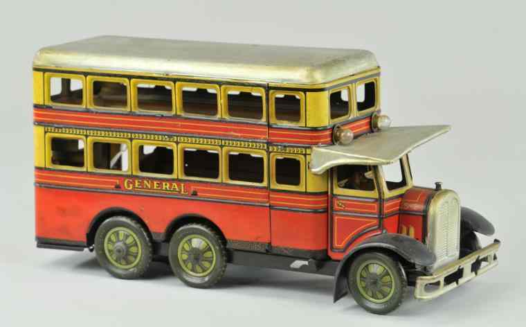 Appraisal: GUNTHERMANN DOUBLE DECKER BUS Germany lithographed tin an elaborately detailed