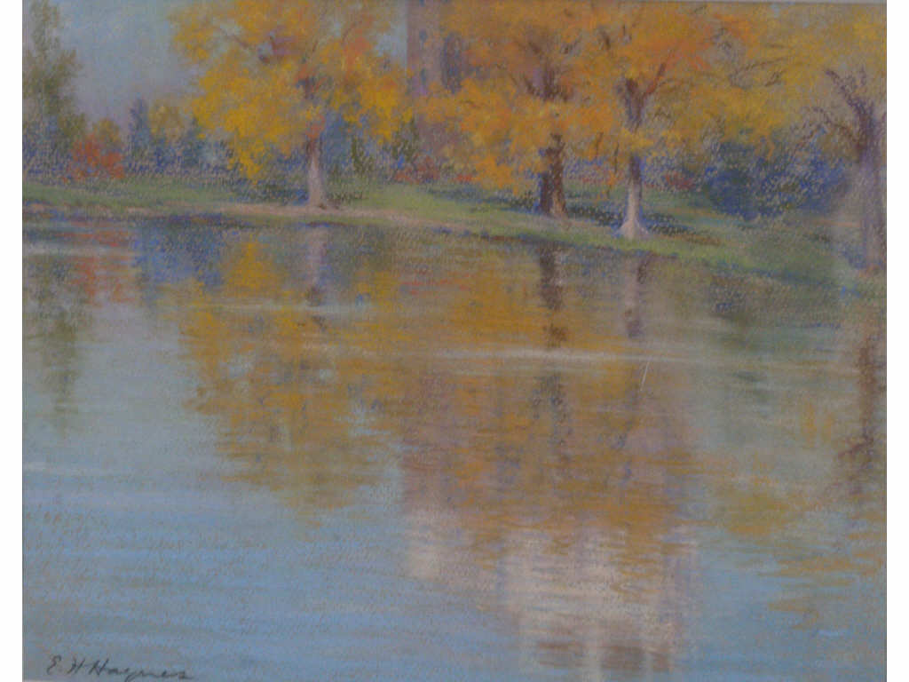 Appraisal: Elsie Haddon Haynes CO - Lake Scene pastel on paper