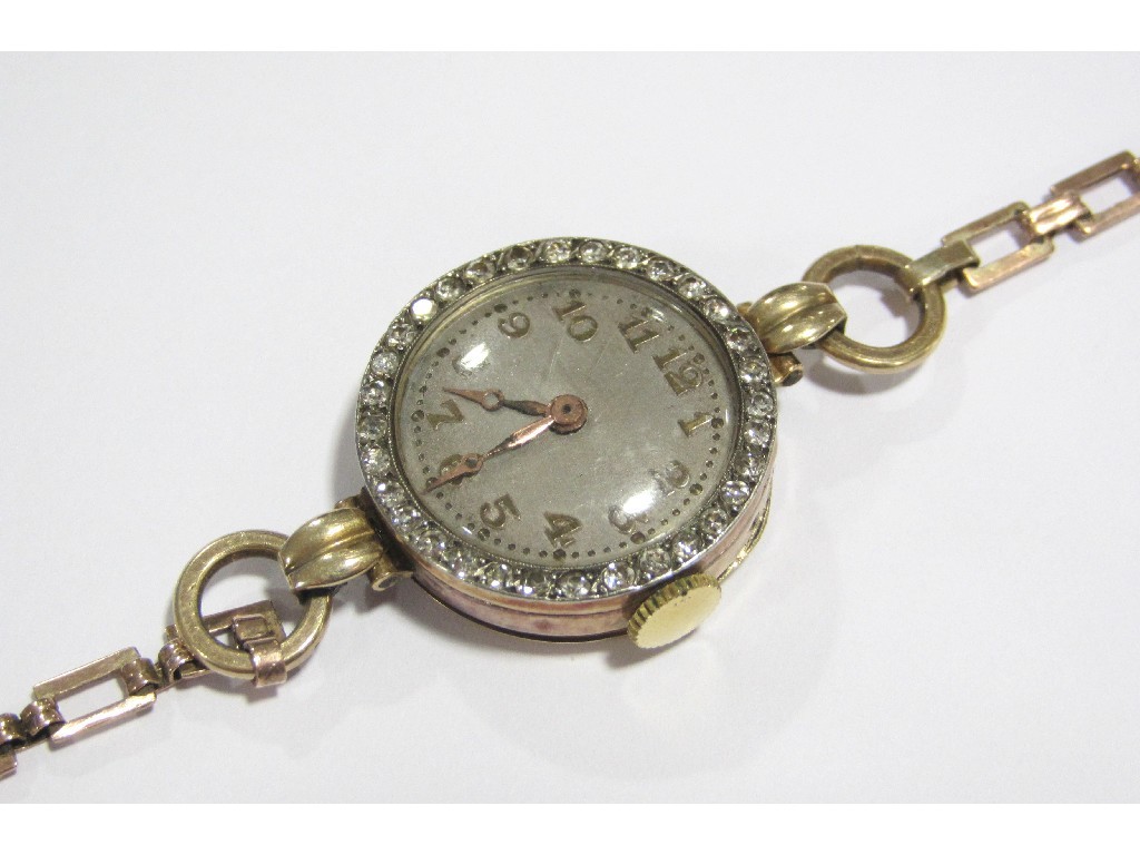 Appraisal: A ladies early th century ct gold diamond set wrist