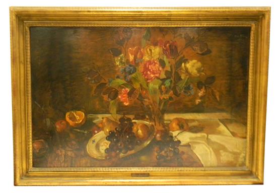 Appraisal: Axel Peter Swedish - oil on board still life depicting