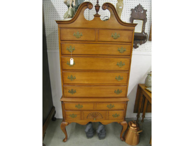 Appraisal: Maple Highboy Chest Chippendale style