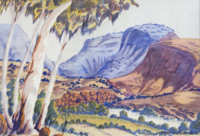 Appraisal: Albert Namatjira - Gum Tree near Fink River MacDonnell Ranges