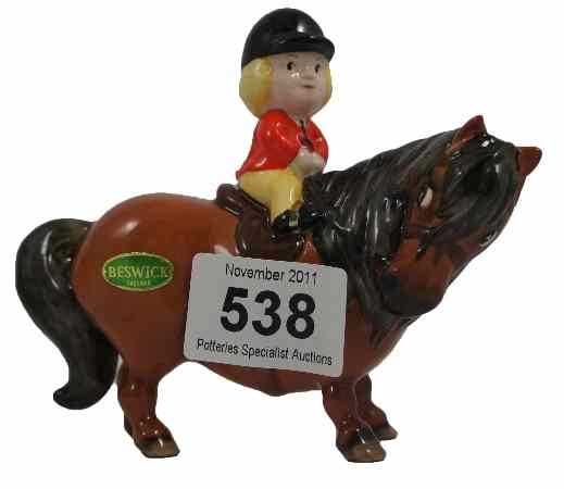 Appraisal: Beswick Model of a Thelwell Comical Boy on Brown Horse