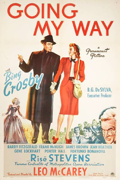 Appraisal: Going My Way Paramount one-sheet condition B- linen-backed x in