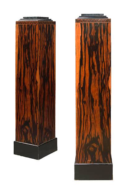 Appraisal: A pair of Art Deco style marble top pedestals height