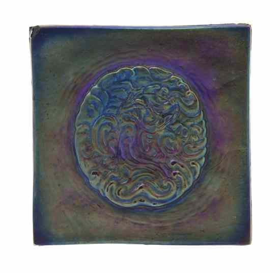 Appraisal: An American Favrile Glass Tile attributed to Tiffany Studios of