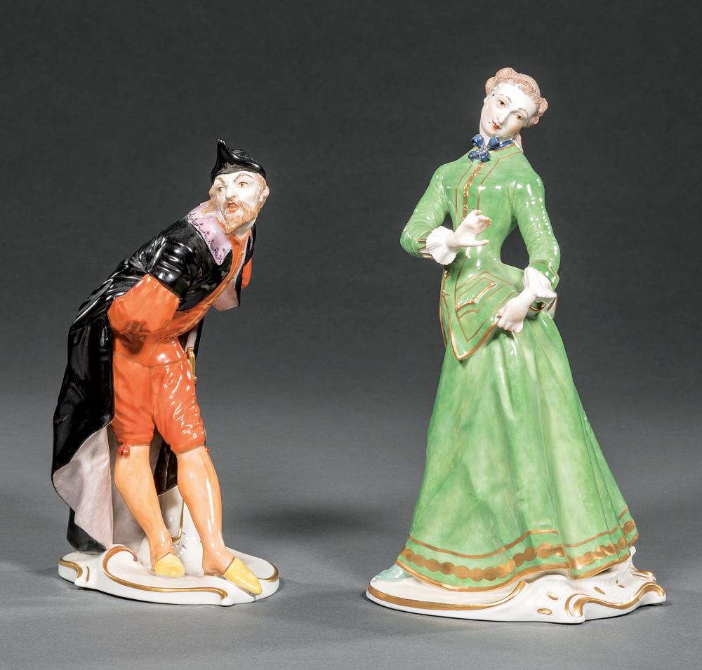 Appraisal: Pair of Antique Nymphenburg Porcelain Commedia dell'Arte Figures of Julia