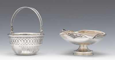 Appraisal: A Sterling Silver Basket and Italian Silver Footed Dish Sterling