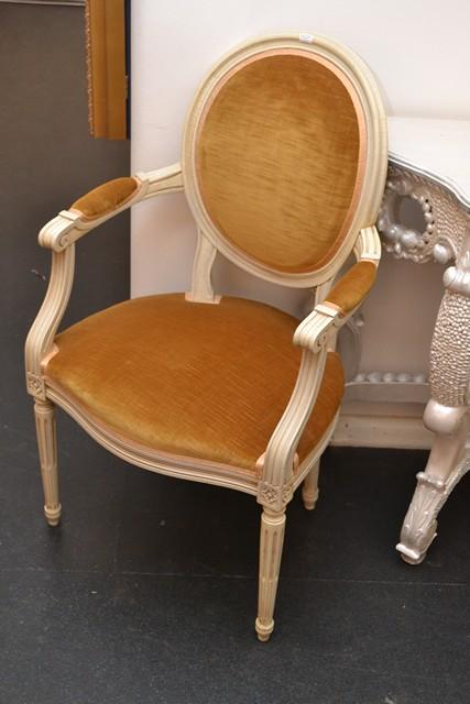 Appraisal: A SINGLE FAUTEUIL IN GOLD VELVET