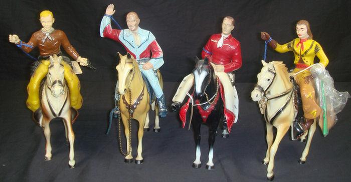 Appraisal: Plastic Cowboy and cowgirl figures approx inches tall and inches