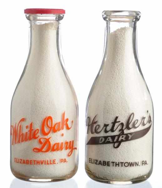 Appraisal: Lot of Elizabethtown PA Milk Bottle Description One bottle is