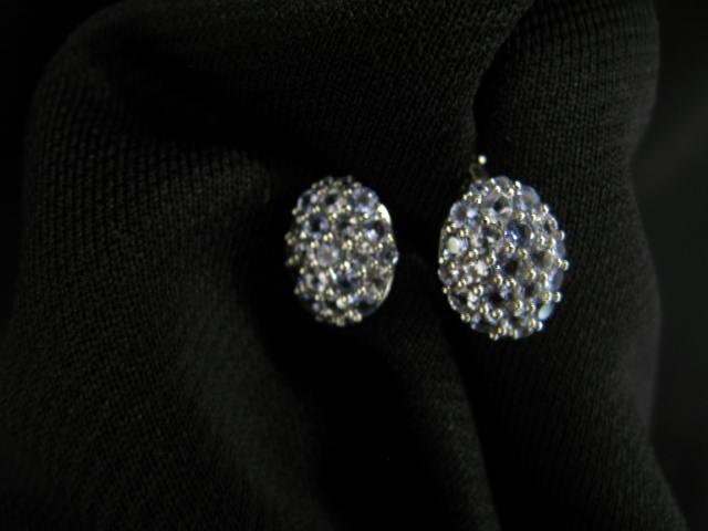 Appraisal: Tanzanite Earrings oval setting with round gems totaling carats in