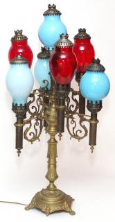 Appraisal: VICTORIAN PATINATED METAL LIGHT CANDLE LAMP VICTORIAN PATINATED METAL MODIFIED