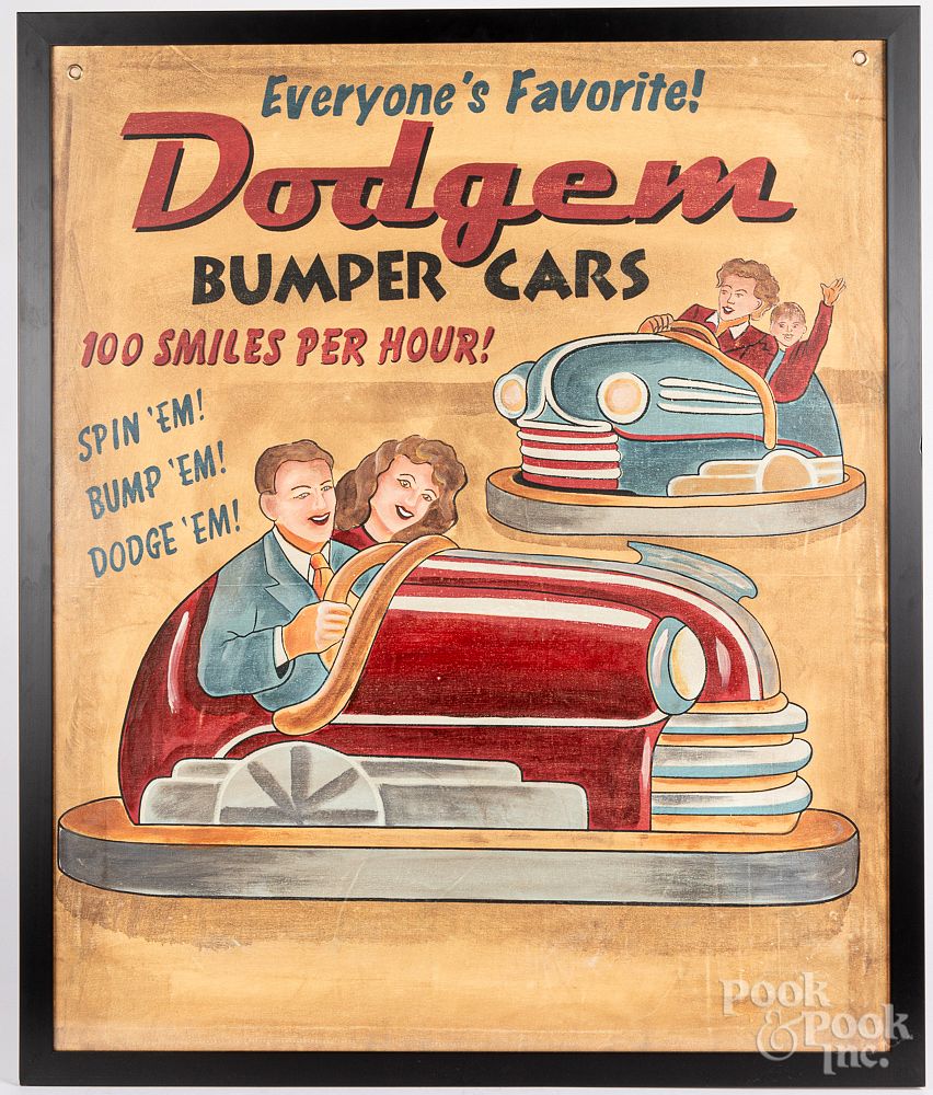 Appraisal: Dodgem bumper car advertisement Dodgem bumper car amusement park x