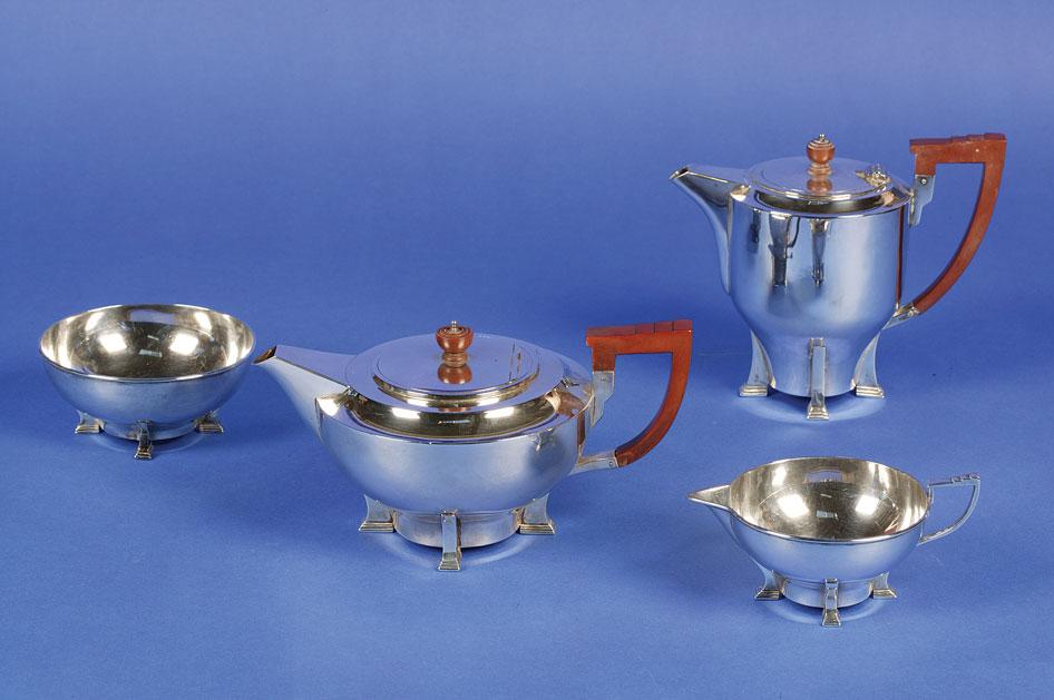 Appraisal: AN ART DECO TEA COFFEE SET of circular form with