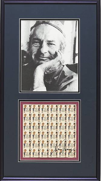 Appraisal: A Timothy Leary signed acid blotter sheet s Commemorative only