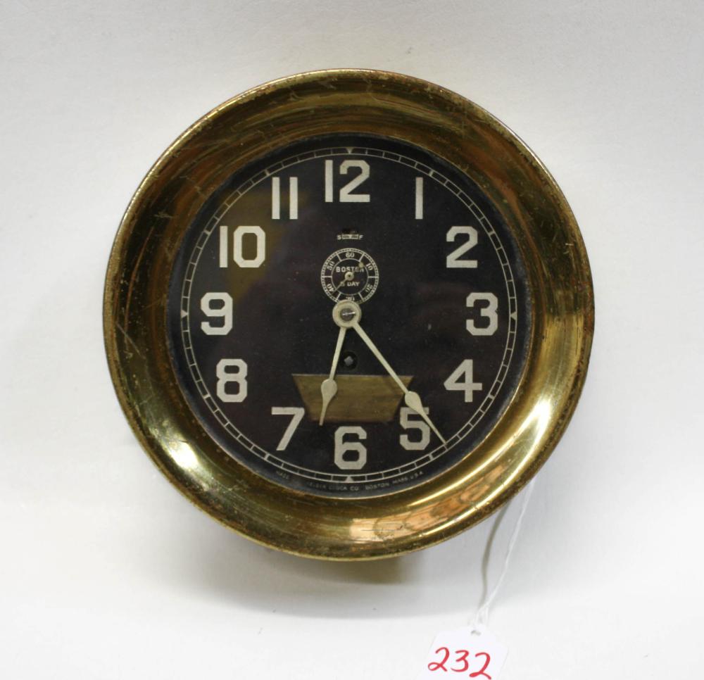 Appraisal: BRASS CASE SHIPS CLOCK BY BOSTON CLOCK CO CHELSEA diameter