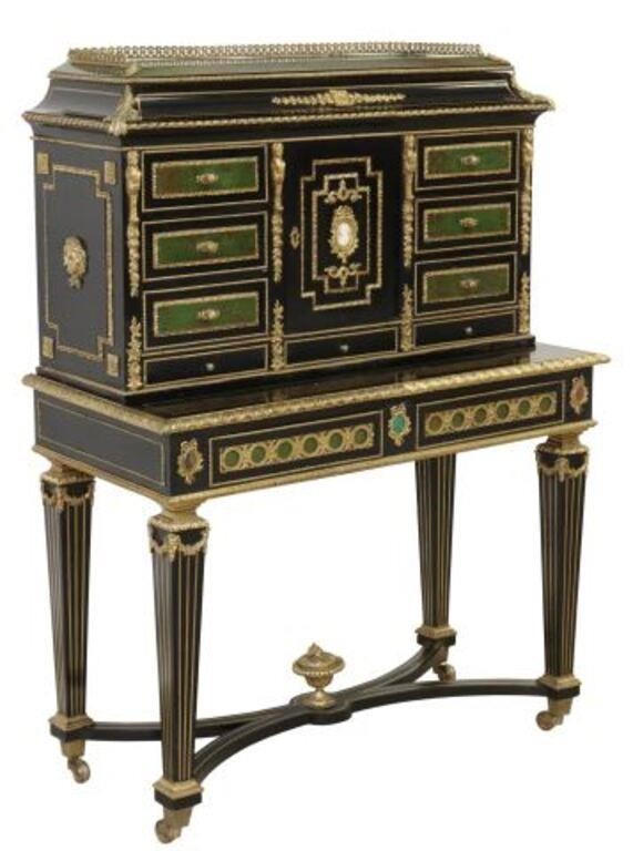 Appraisal: Fine French Napoleon III period ebonized cabinet on stand second