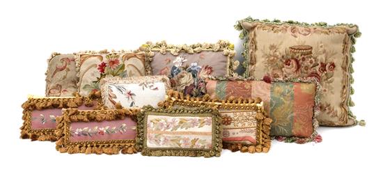 Appraisal: Sale Lot A Set of Eight Tapestry Upholstered Pillows comprising