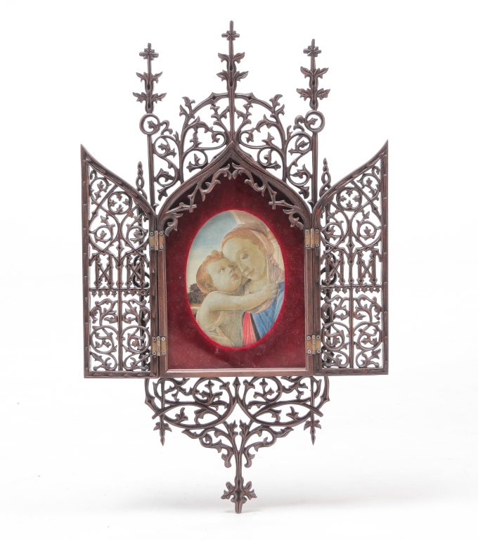 Appraisal: EUROPEAN GOTHIC PIERCE WORK NICHE FRAME First quarter th century