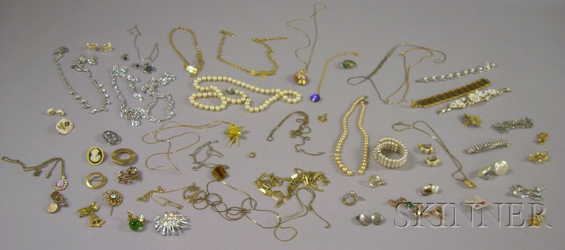 Appraisal: Group of Mostly Costume Jewelry including a pair of kt