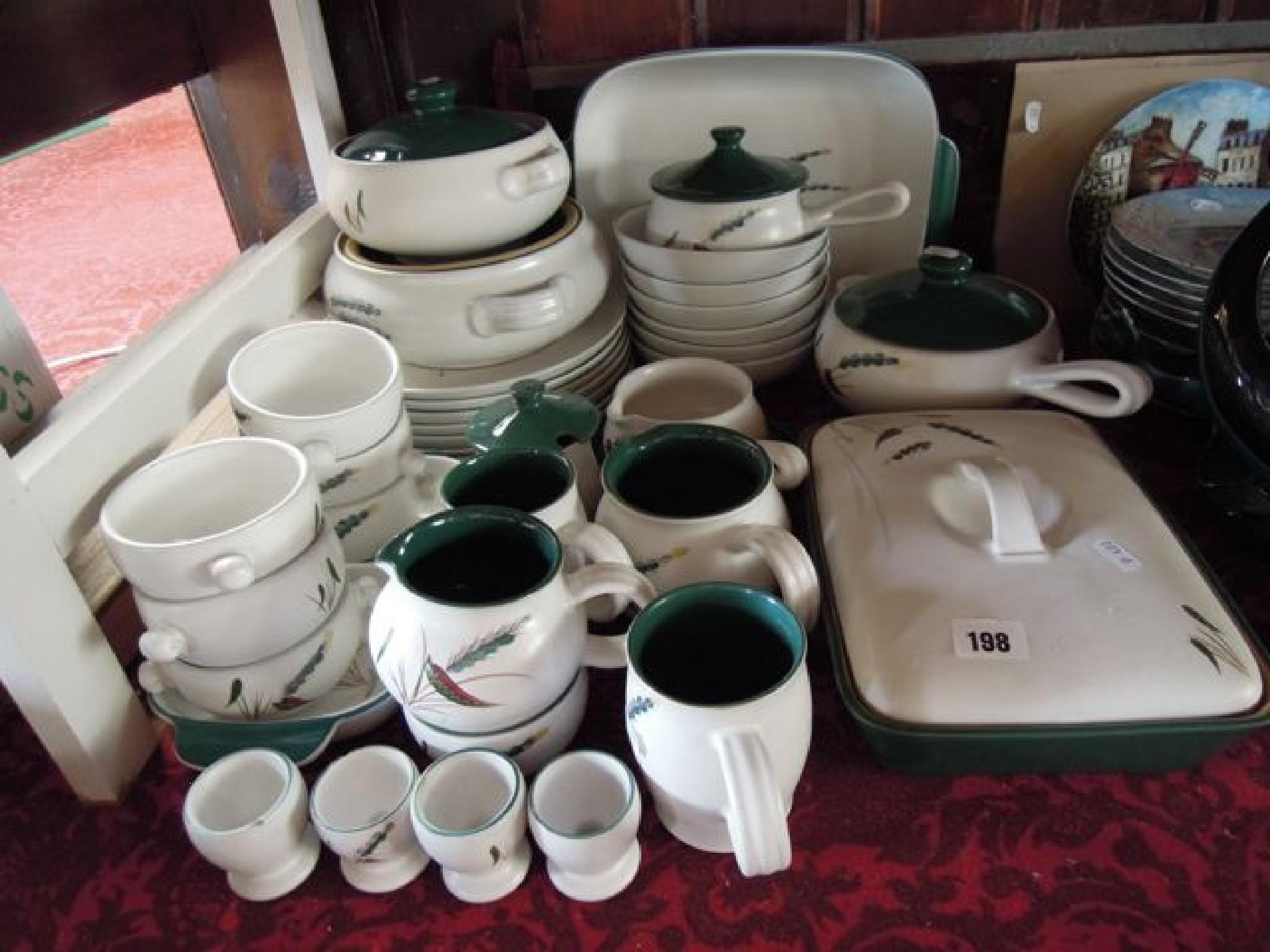 Appraisal: An extensive collection of Denby 'Greenwheat' dinnerwares comprising square serving