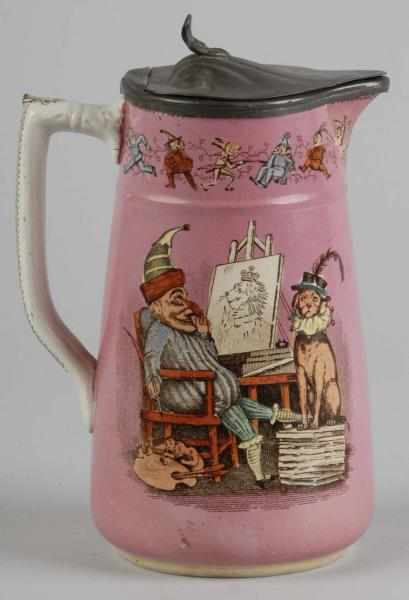 Appraisal: Early English Pottery Punch Judy Pitcher Description Circa Marked R