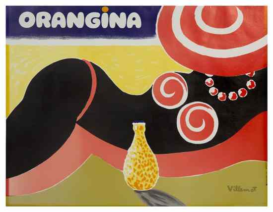 Appraisal: Bernard Villemot French - Orangina poster x inches