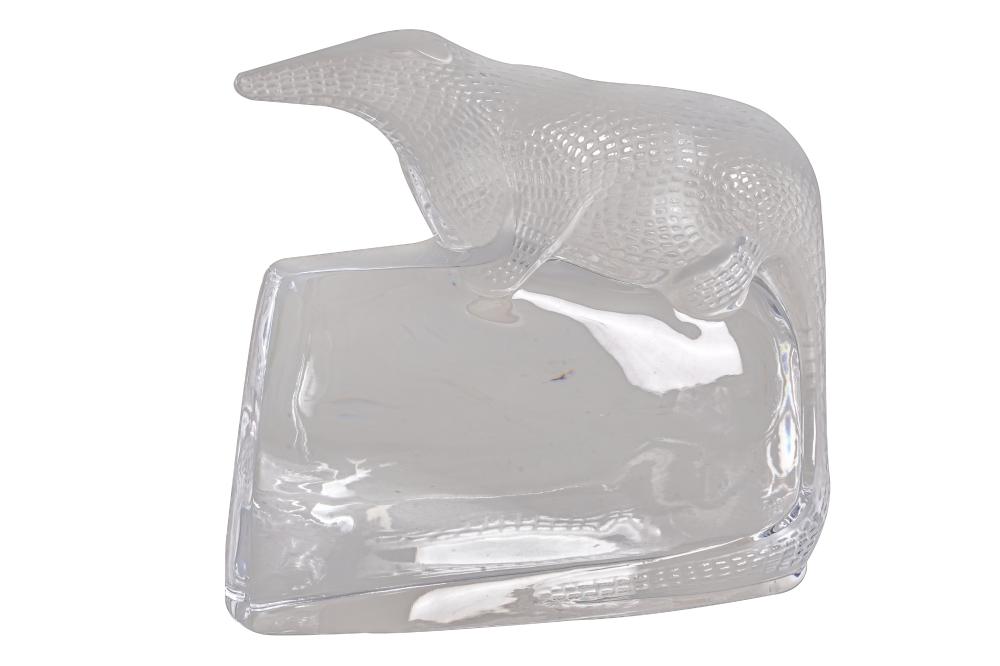 Appraisal: LALIQUE GLASS ANTEATER FIGUREsigned Lalique France to base inches wide