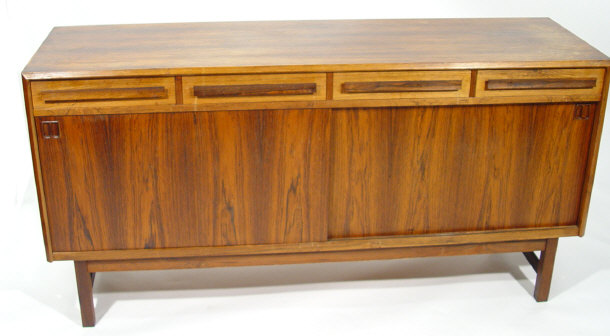 Appraisal: s rosewood veneered sideboard fitted with a series of four