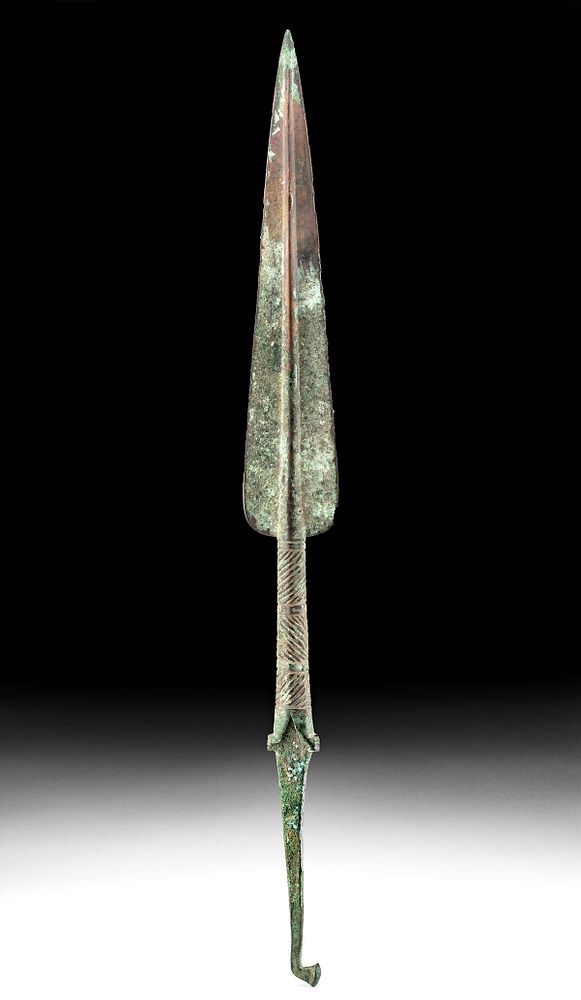 Appraisal: Large Luristan Bronze Spear Tip First Time At Auction Ancient