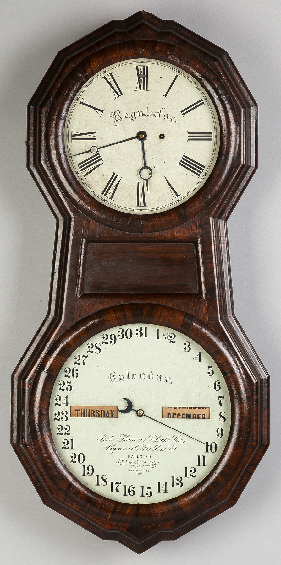 Appraisal: Seth Thomas Office Calendar Clock Rosewood case in original finish