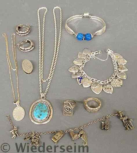 Appraisal: Group of sterling silver and Mexican silver jewelry to include