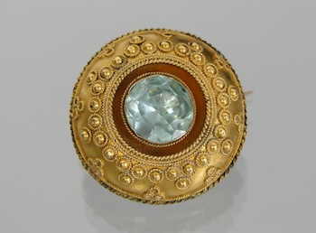 Appraisal: A Beautiful Victorian Brooch A beautiful goldfilled domed brooch skillfully