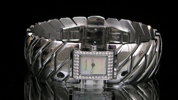 Appraisal: Christian Dior Stainless Steel and Diamond Watch Fashionable stainless steel