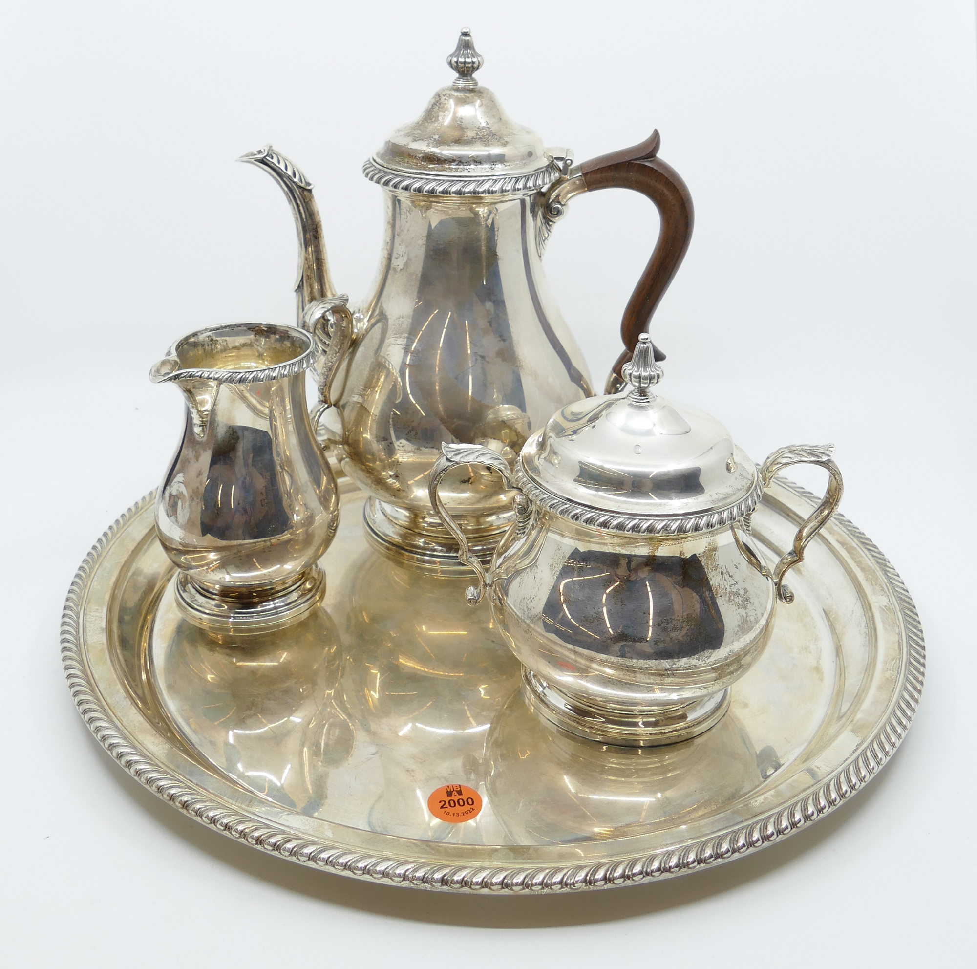 Appraisal: pc Gorham Sterling Tea Set Tray- g TW Tray measures