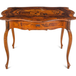 Appraisal: A German or Austrian Walnut and Marquetry Table th Century