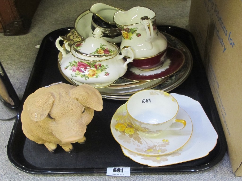 Appraisal: Tray lot to include Shelley trio Royal Albert Old Country