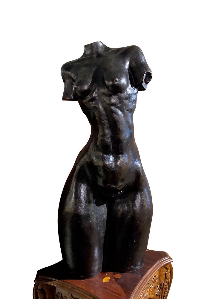 Appraisal: Large French Bronze Figure of a Female Torso Signed Guyot