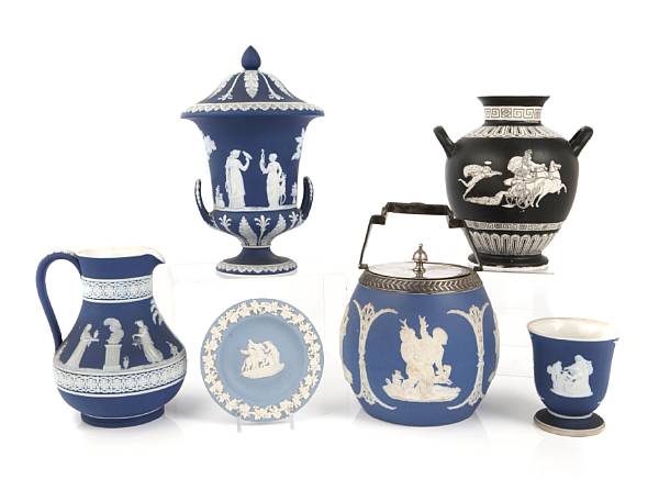 Appraisal: A grouping of five Wedgwood Jasper ware table articles comprising