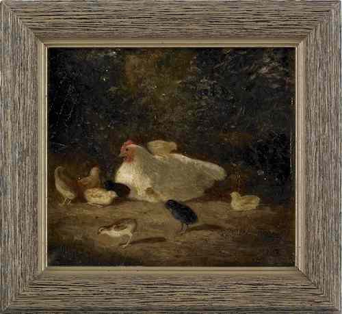 Appraisal: Newbold Hugh Trotter American - miniature oil on board of