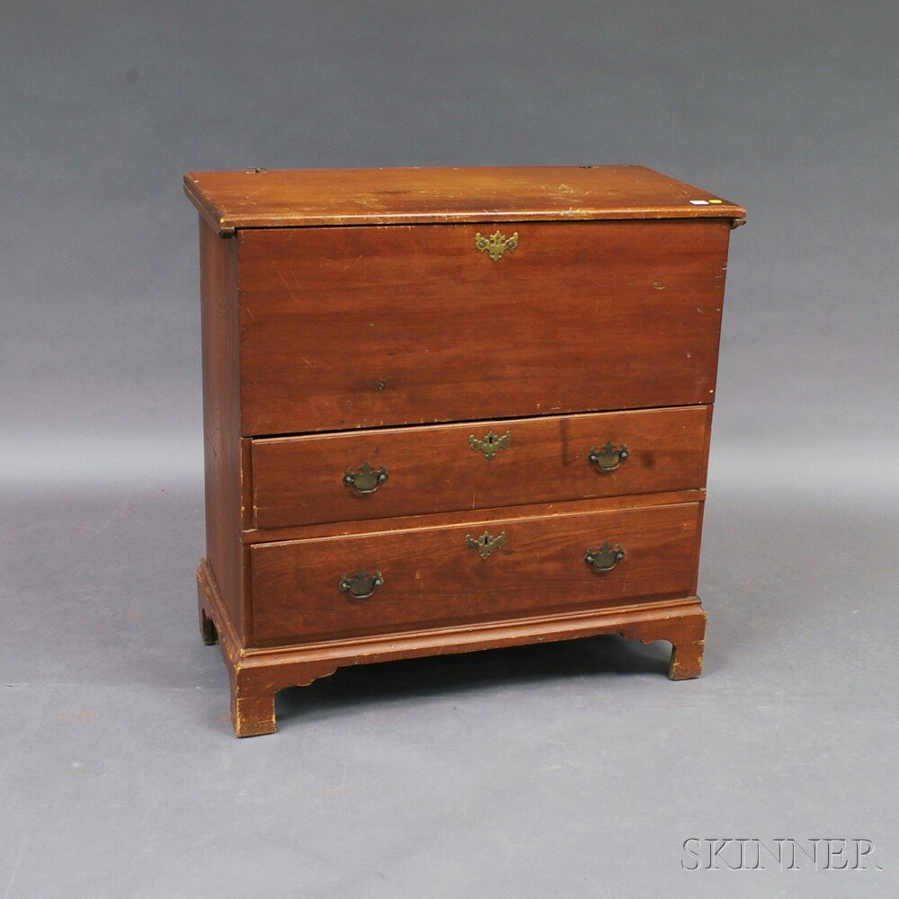 Appraisal: Country Chippendale Pine Two-drawer Blanket Chest New England th th